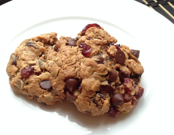 cow crumbs, almond butter, cookies, dairy free, paleo, refined sugar free, gluten free, pumpkin seeds, sunflower seeds, coconut, healthy sweets, raisins, cranberries