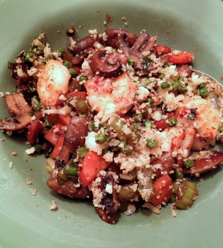 cow crumbs , gluten free, dairy free, paleo, cauliflower, cauliflower fried rice, healthy dinner, low carb