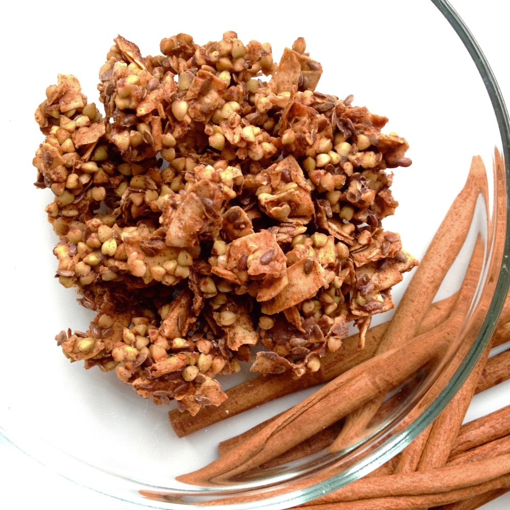 cow crumbs, dairy free, gluten free, paleo, granola, cereal, buckwheat, coconut flakes, breakfast