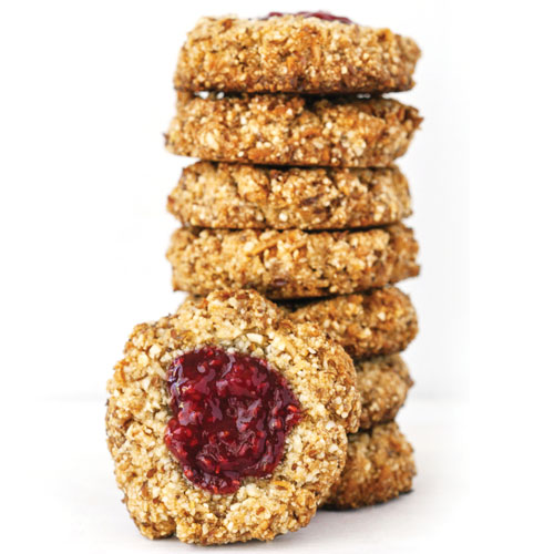 Raspberry Thumbprint Cookies, gluten free, paleo, vegan, almond flour, refined sugar free, cookie, healthy 
